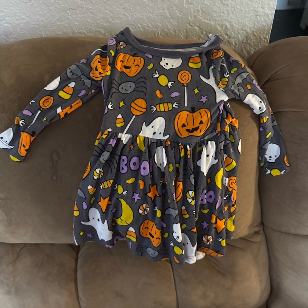 Little Sleepies Halloween Dress - Gray, Orange, Purple